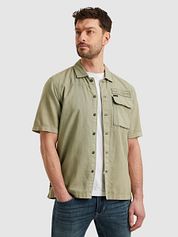 PME Legend Short Sleeve Shirt Linen Blend Green