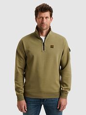 PME Legend Half Zip Sweater Interlock Jersey Olive