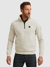 PME Legend Half Zip Sweater Interlock Jersey Ecru