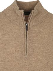 Steppin' Out Half Zip Pullover Merino Wool Beige