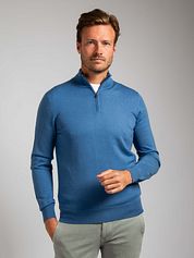 Suitable Merino Half Zip Sweater Ink Blue