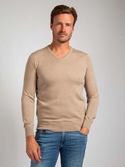 Suitable Merino Pullover V-Neck Beige