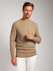 Suitable Pullover Structure Slub Beige