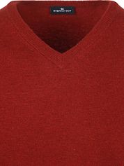 Steppin' Out Pullover V-Neck Merino Wool Red