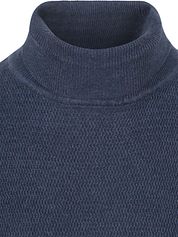 Suitable Turtleneck Pullover Structure Melange Navy