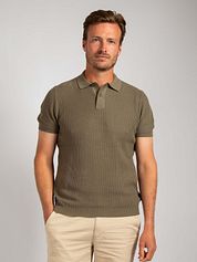 Suitable Respect Polo Shirt Structure Knit Olive Green