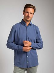 Suitable Piqué Shirt Jeans Blue