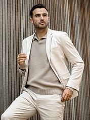 Suitable Pullover Riva Structure Melange Sand