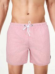 Suitable Swimshort Stripe Seersucker Red