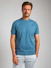 Suitable Knitted T-shirt Pocket Compact Blue