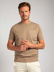 Suitable Knitted T-shirt Pocket Compact Camel