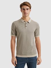 Vanguard Knitted Polo Shirt Print Beige