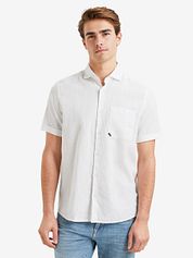 Vanguard Short Sleeve Shirt Linen Blend White
