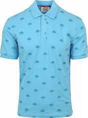 Scotch and Soda Polo Shirt Palm Trees Blue