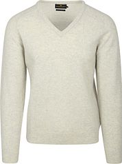 Steppin' Out Pullover V-Neck Lambswool Greige