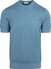 Suitable Knitted T-shirt Pocket Compact Blue