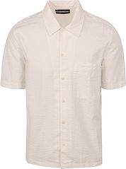 Marc O'Polo Shirt Short Sleeves Seersucker Off White