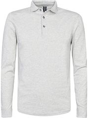 Profuomo Longsleeve Polo Gray Melange