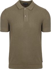 Suitable Respect Polo Shirt Structure Knit Olive Green