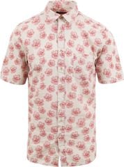 Suitable Short Sleeve Shirt Linen Simon Red