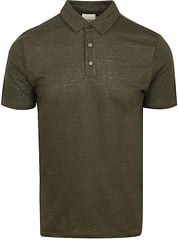KnowledgeCotton Apparel Polo Shirt Linen Dark Green