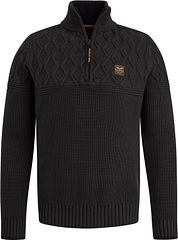 PME Legend Knitted Half Zip Pullover Black