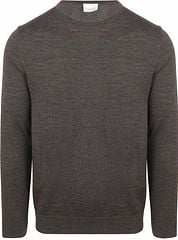 Profuomo Pullover Merino Wool Dark Brown