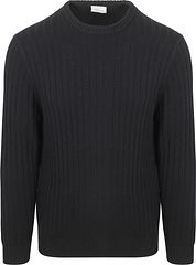 Profuomo Pullover Rib Wool Blend Navy 