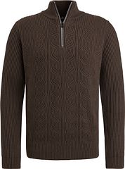 Vanguard Pullover Half Zip Structure Wool Mix Brown