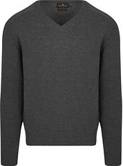 Steppin' Out Pullover V-Neck Lambswool Anthracite