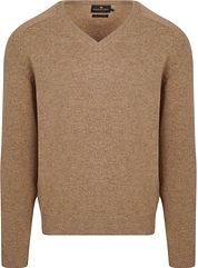 Steppin' Out Pullover V-Neck Lambswool Camel
