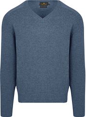 Steppin' Out Pullover V-Neck Lambswool Mid Blue