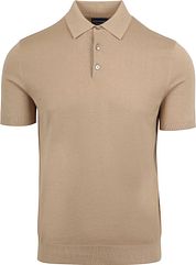 Suitable Knitted Polo Shirt Beige