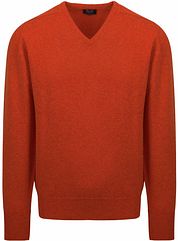 William Lockie V-neck Lambswool Ember