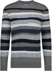 State Of Art Jacquard Pullover Stripe Grey