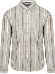 No Excess Shirt Print Stripes Beige