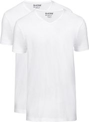 Slater 2-pack Basic Fit T-shirt V-neck White