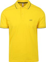 Sun68 Polo Shirt Small Stripe Collar Yellow