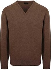 William Lockie V-Neck Lambswool Mocha
