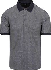 Casa Moda Polo Shirt Print Grey Blue
