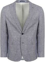 Suitable Blazer Pepita Linen Blue