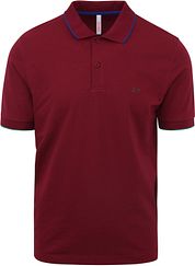Sun68 Polo Shirt Small Stripe Bordeaux
