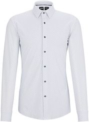 BOSS Hank Shirt Stretch Print White