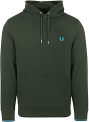 Fred Perry Hoodie Logo Night Green