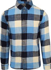 KnowledgeCotton Apparel Shirt Blue Plaid