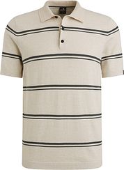 Vanguard Knitted Polo Shirt Stripes Beige