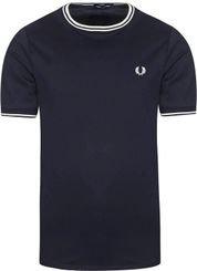 Fred Perry M1588 Twin Tipped T-shirt Donkerblauw