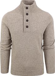 Barbour Mocker Sweater Merino Wool Greige