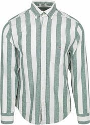 Gant Shirt Bold Stripe Linen Green
