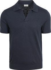 Suitable Polo Shirt Riva Linen Navy